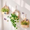 Wall Hanging Artificial Flower Pot for Living Room TV Background with Greenery Planter.