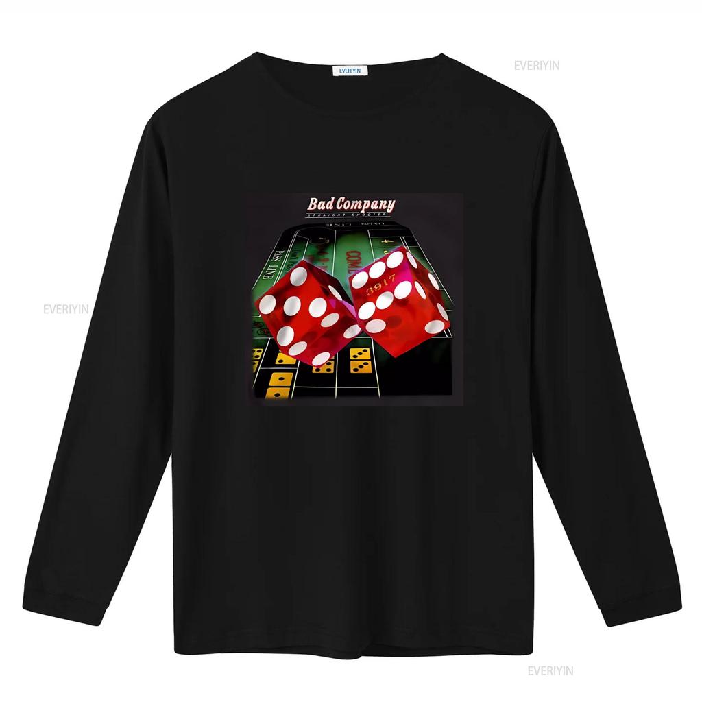 Straight Shooter Rock Group Bad Company T Shirt Paul Rodgers Mick Ralphs Retro Casino Dice Design vintage Washed Unisex homme