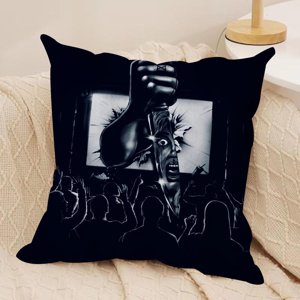 lce-Nine K-Kills Band Cushion Cover Silky Short Plush Sofa Pillow Cover Hidden Zipper Soft Dustproof Case for Home Decor