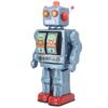 Metal Tin Robot Toy Rotating Robot Retro Electric Rotating Figure Model Adult Collection Children Gift (Blue)