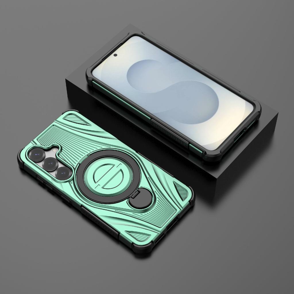For Samsung Galaxy S26+ Magnetic Case Rotating Kickstand TPU PC Shockproof Phone Back Cover