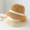 Knitted Fisherman Hat With Ribbon, Bucket Hat Spring, Summer, And Autumn, Windproof, Adult Women
