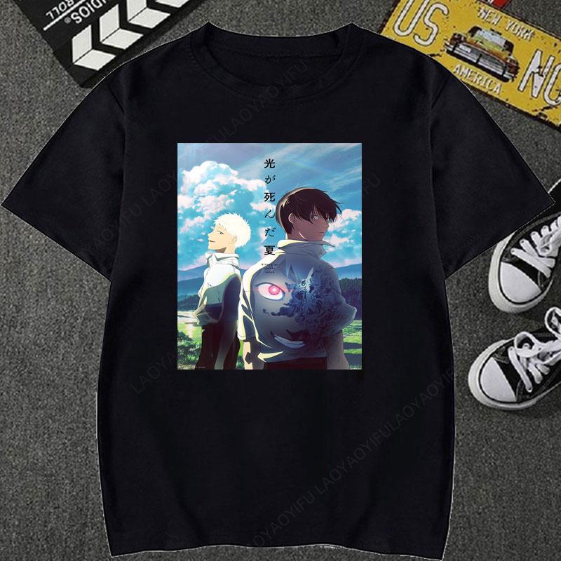 The Summer Hikaru Died Graphic T Shirts Tome Hikaru Yoshiki Anime Shirt Cheap Material Polyester Crewneck Casual Youth Unisexs