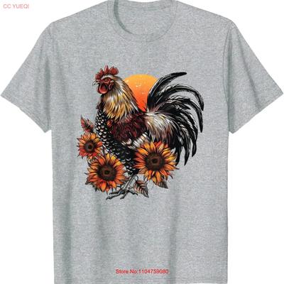 Rooster Orange Pattern T Shirt  Vintage Washed Breathable Versatile Casual Stretched Soft Comfortable Designer Clothes Stylish