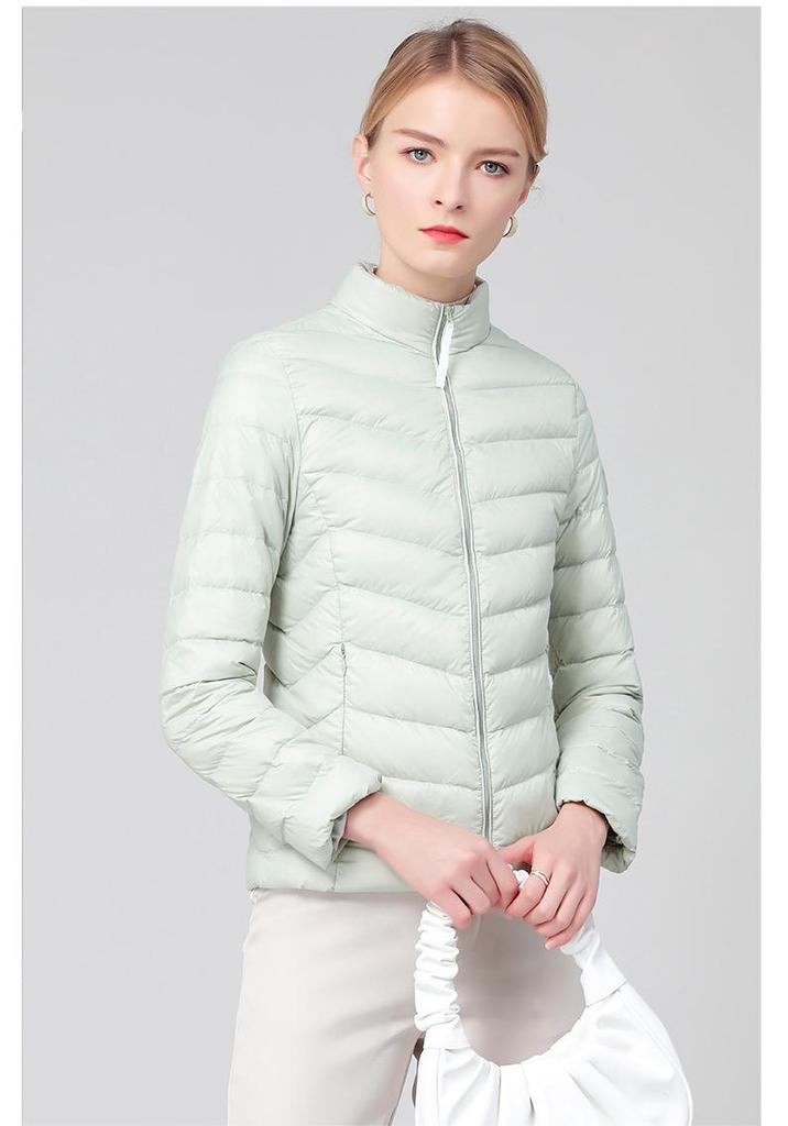 Women's Lightweight White Duck Down Jacket - 2026 Autumn/Winter, Warm Versatile Outerwear with Stand Collar