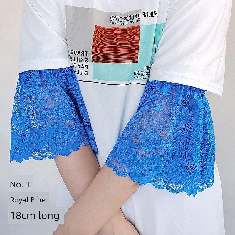 

Кружевные черные перчатки Согревающие Защита от солнца Одежда Нарукавник Royal Blue S