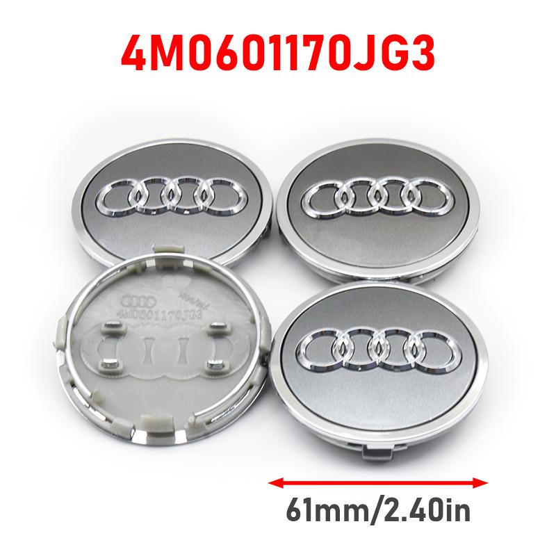 For Audi A84Pcs 60mm 61mm 68mm 69mm 77mm Car For Audi A5 A4 A6 A6L A8 Q7 A4L A3 Q5L A1 A3 C5 A6 Q7 Emblem Wheels Hub Cap Set Rim Dust Cover