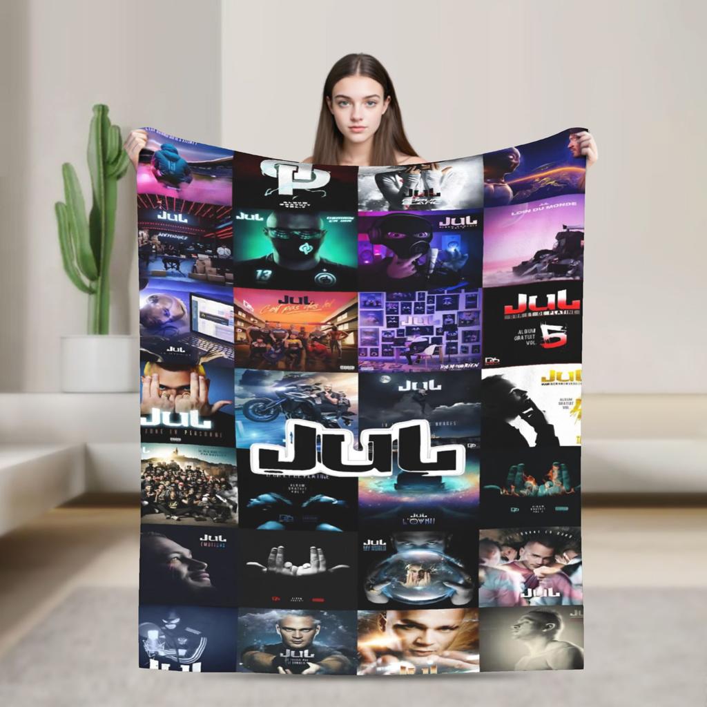 Jul French Rapper Album Warm Comfy Blanket For Chair Sofa Bed Novelty Throw Blanket Spring Travel Office Flannel Bedspread
