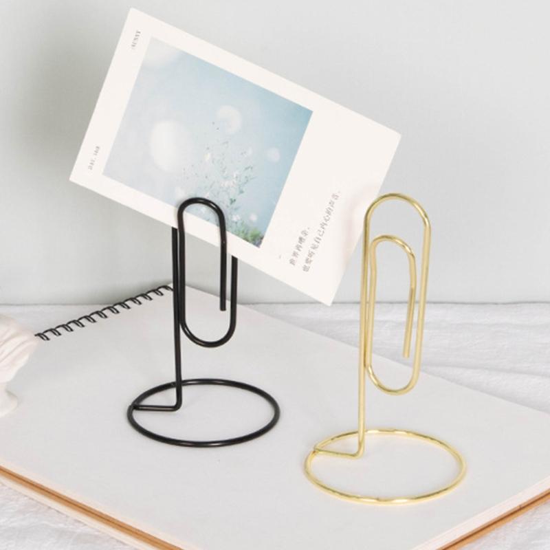 Creative Hollow Clip with Metal Base Name Place Card Holder Memo Clip Holder Stand Note Holder Pictures Card Paper D
