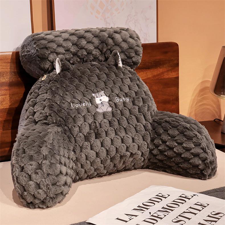 Cartoon Turtle Velvet Lumbar Support Cushion - Soft, Removable, Washable Seat & Sofa Backrest for Bedroom