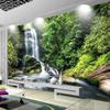 Green Forest Waterfall 3d Wall Murals Wallpaper Living Room Bedroom Natural Landscape Photo Wall Paper