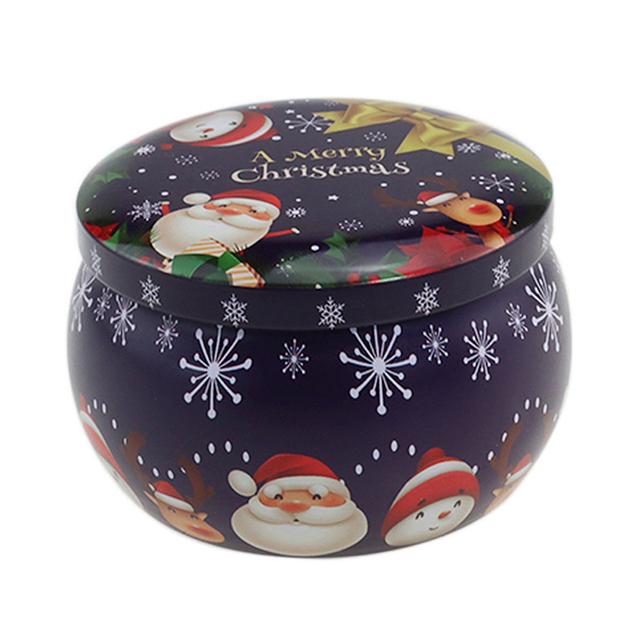

Рождественская жестяная герметичная коробка, круглая банка, железный чехол для конфет, кухонный контейнер для хранения, банка, оловянный подарочный органайзер