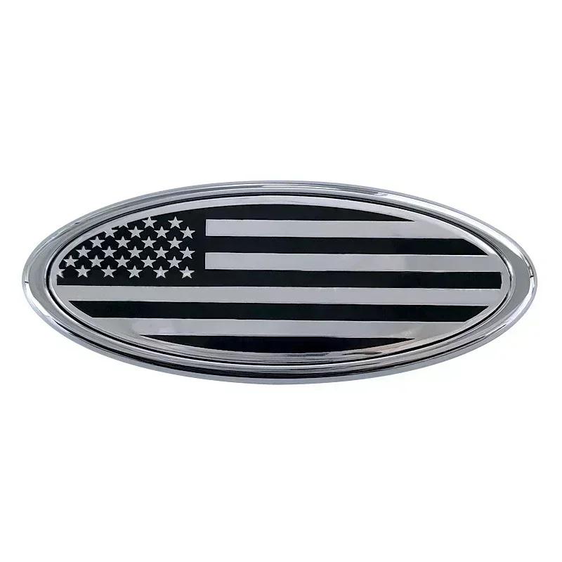 12.5X5CM Car Front Grille Hood Trunk Logo Sticker For Ford Ranger Kuga Edge Focus Mk3 Fiesta Mk7 Mondeo Mk4 S-MAX F150 Transit