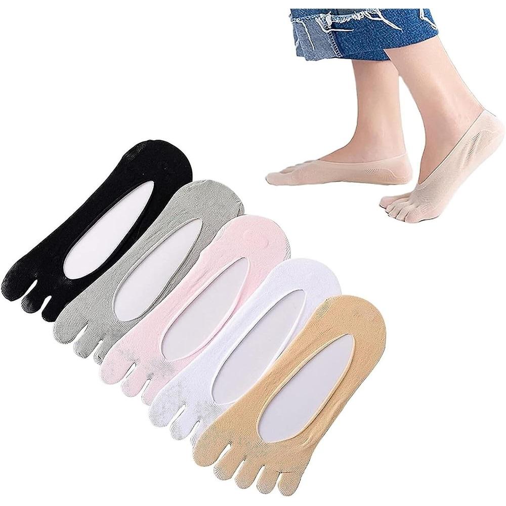 

5 Pairs Women Toe Socks Five Finger Socks Soft And Breathable Low Cut Ankle Socks Silk Stockings For Girls Women