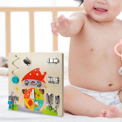 Wooden Busy Board Montessori Educational Fine Motor Skills Preschool Sensory Learning Toy for