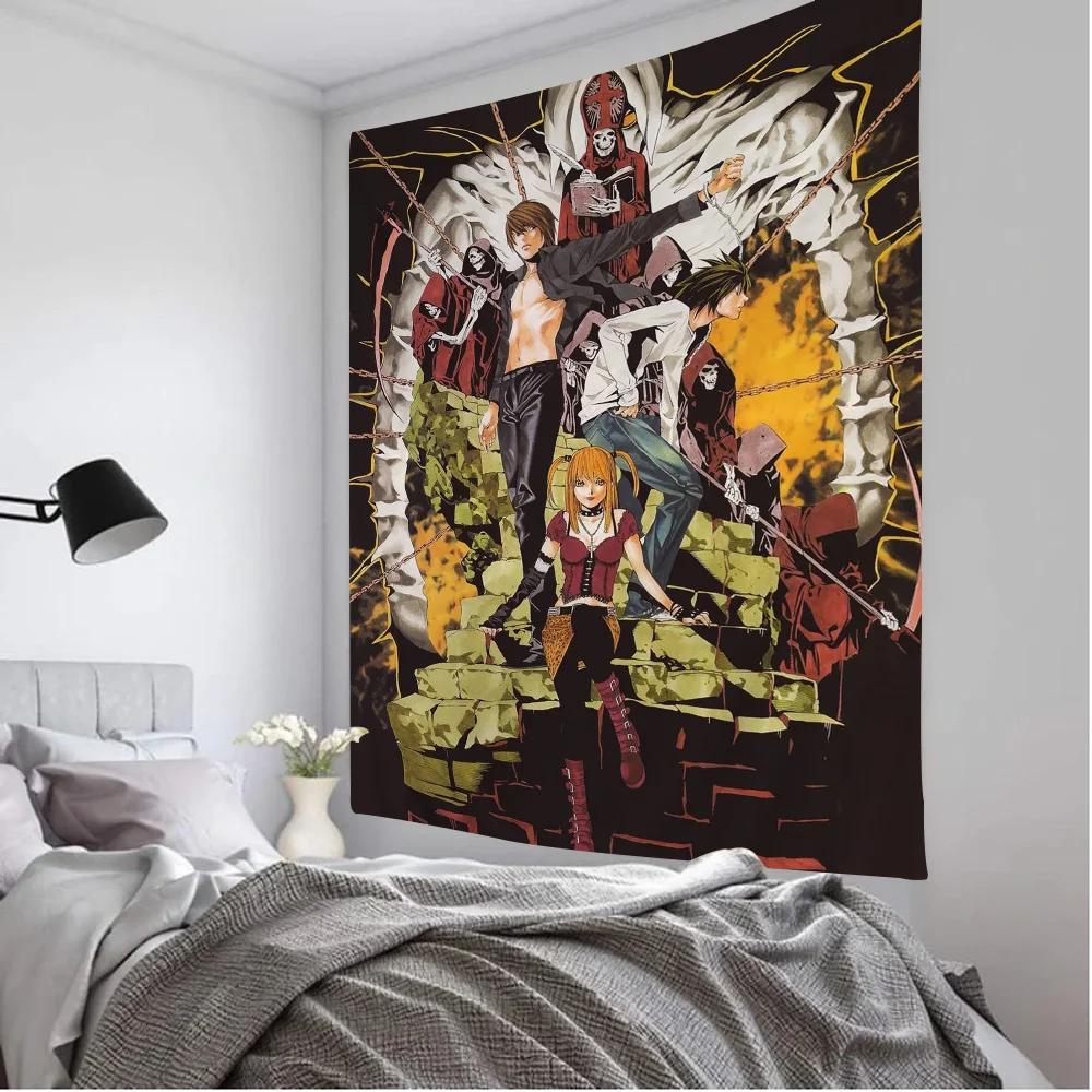 VIKAMA Death Note Printed Wall Tapestry Large Wall Art Scifi Living Room Home Decor Rug Bedroom Dormitory Wall Hanging