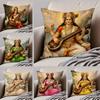 SSaraswati Weisheit und Kunst Kissenbezug Sofakissenbezug Verdeckter Knopf Strapazierfähiger Polyester Stuhlkissenbezug