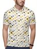 Herren-Kurzarm-Poloshirt mit flachem Digitaldruckmuster - Keine Textur
