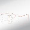 Professional Pure Titanium Ultralight Women's Rimless Business Glasses Frame Prescription Eyewear for Myopia & Executive Work