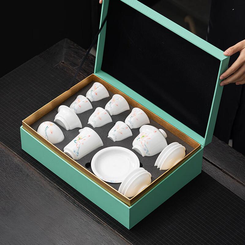 He Yu Xi Yu Xi He Hand-painted Ice Jade Porcelain Tea Set