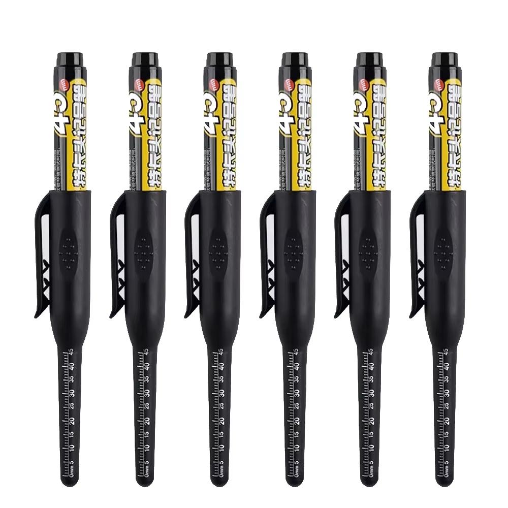 45mm Waterproof Deep Hole Marker Pens Long Nib Head Carpenter Pen Black/Blue/Red Ink for Multi-Purpose Woodworking Hand Tools