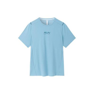 Logo Printed Loose Round Neck Short Sleeve T-Shirt Men T-Shirts Sunny-Smoke-Blue 152325107-2