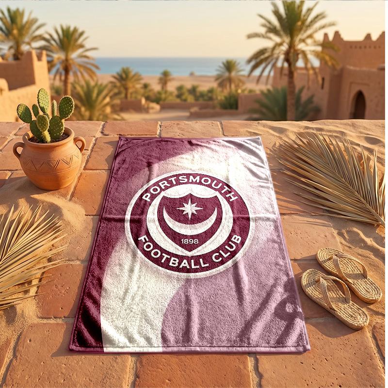 Portsmouth FC Print Microfiber Beach Towel Quick Dry Absorbent Large Towel For Beach Swimming Travel