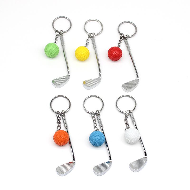 High-End Metal Golf Ball Keychain Souvenir белый