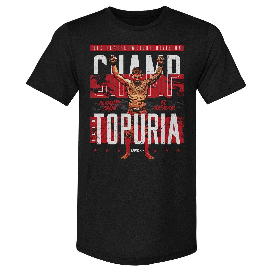 

2026 Summer UFC Ilia Topuria Fighting Graphic Tshirt Women Sports Cotton Short Sleeve Loose Leisure Fitness Shirt Unisex 4XL