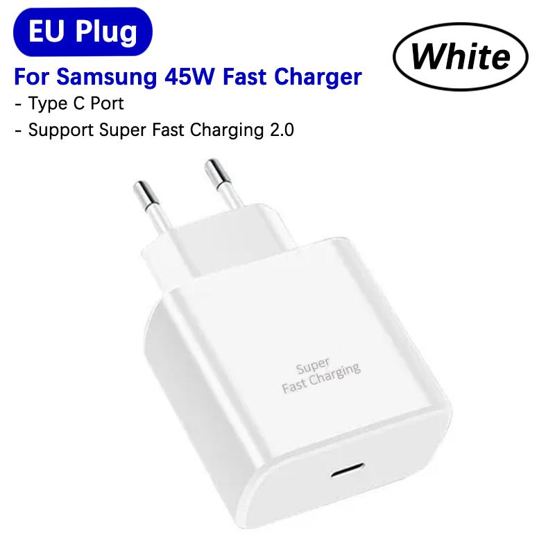 Samsung 45w Super Fast Charger PD Adapter EU US Type C Cargador For Galaxy S26 S25 FE S24 Ultra S23 Plus A55 A56 M55 Tab S11 S10