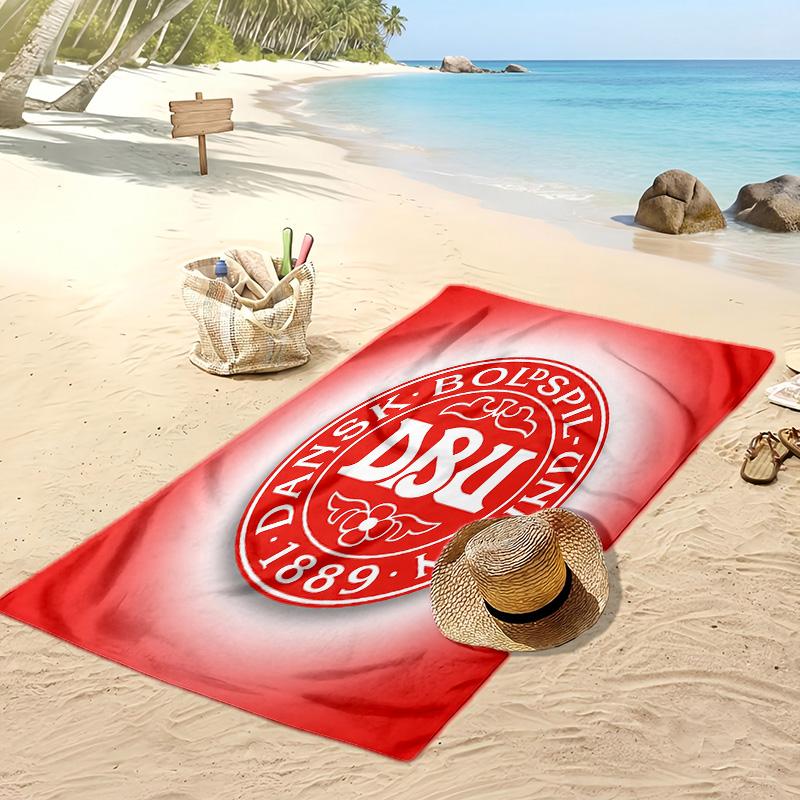 Denmark Football Print Beach Towel Quick Dry Super Absorbent Soft Bath Towel for Swimming Beach Travel Fan Souvenir Gift