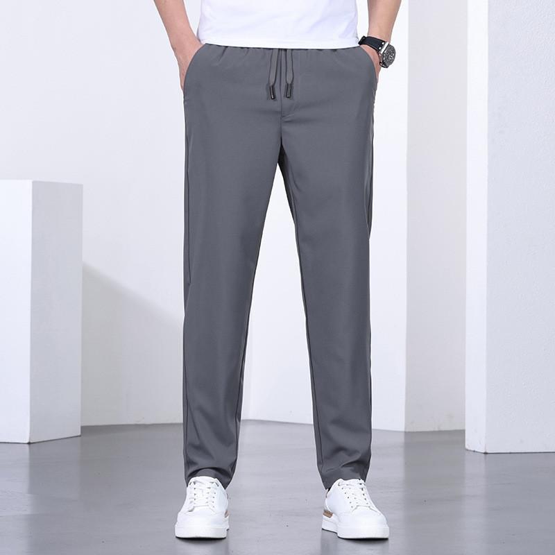 Coolfeel Mens Summer Thin Breathable Stretch Casual Pants With Drawstring Waist For Youth