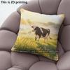 Farm Cow Wheat Field Throw Pillow Covers Pattern Cushion Cover Suitable For Sofa Bedroom Car Pillow Cover