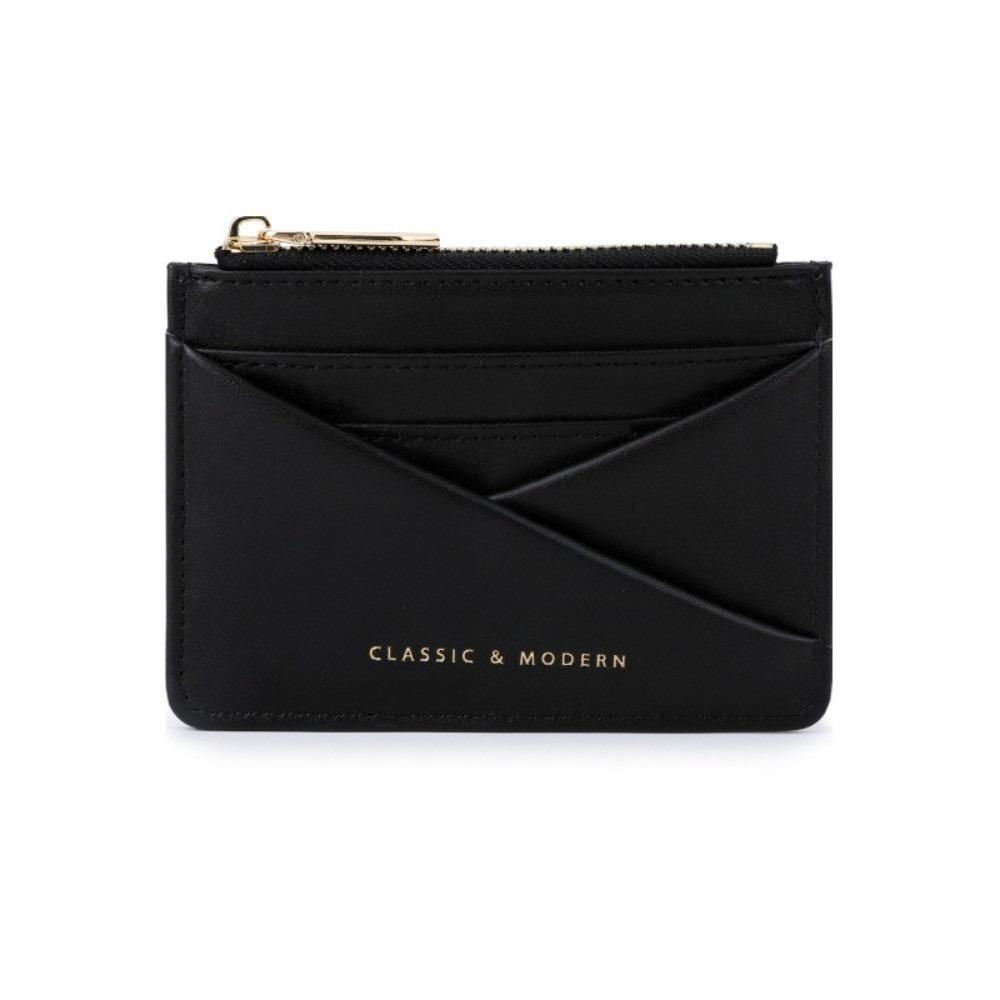 

Ультратонкий картхолдер в корейском стиле из ПУ кожи, модный кошелек для монет, женский чёрный