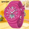 SANDA SD6371 Double Display Sports Watches Men Luminous Multifunction Waterproof Women Wristwatch