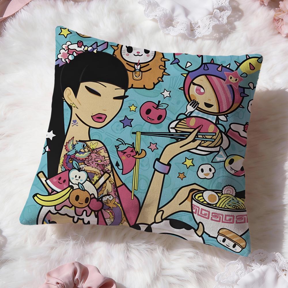 hot anime t-Tokidoki Cushion Cover Premium Comfort Reversible Pillow Cove -Two in One Design for Any Room & Car Interior