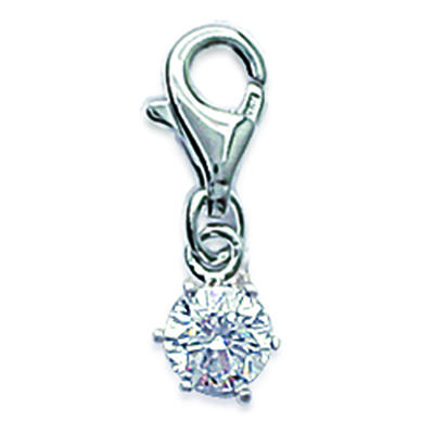 [F4966] - Charm Pendant 'Essentiel' Silver White - 6 Mm