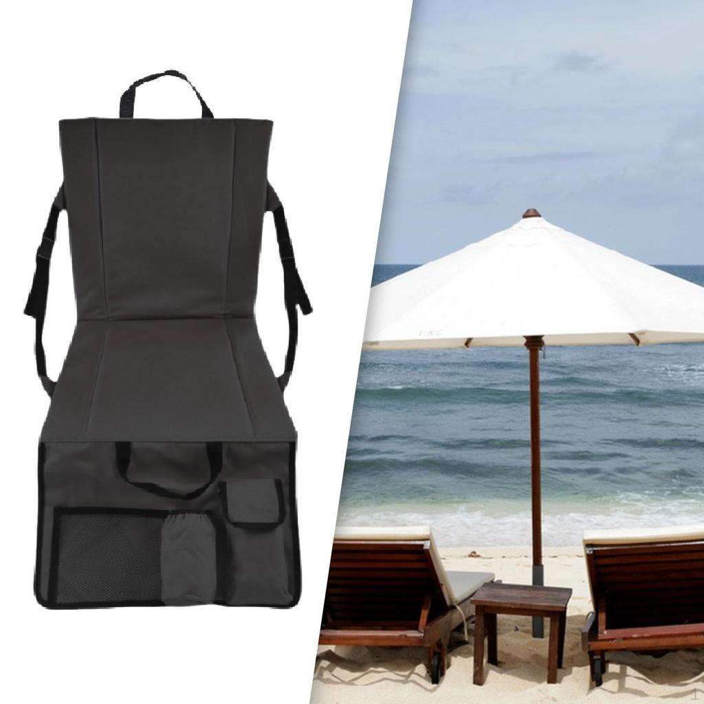Foldable Seat Cushion Bleacher Pad Concerts Sit Mat Floor Chair with Backrest for Beach