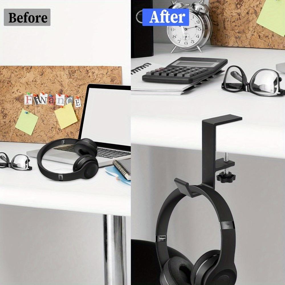 Non-Slip Metal Adjustable Desktop Hook - Ideal for Hanging Backpacks, Handbags, Headphones Wallets No-Drill Installation, Perfect for Home, Office