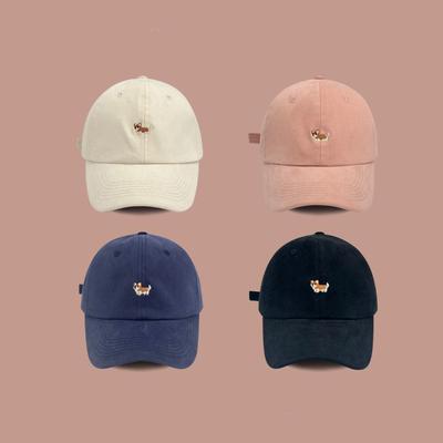 Cartoon Cute Corgi Puppy Cap Children Spring and Summer Simple Versatile Soft Top Embroidered Baseball Cap Couple