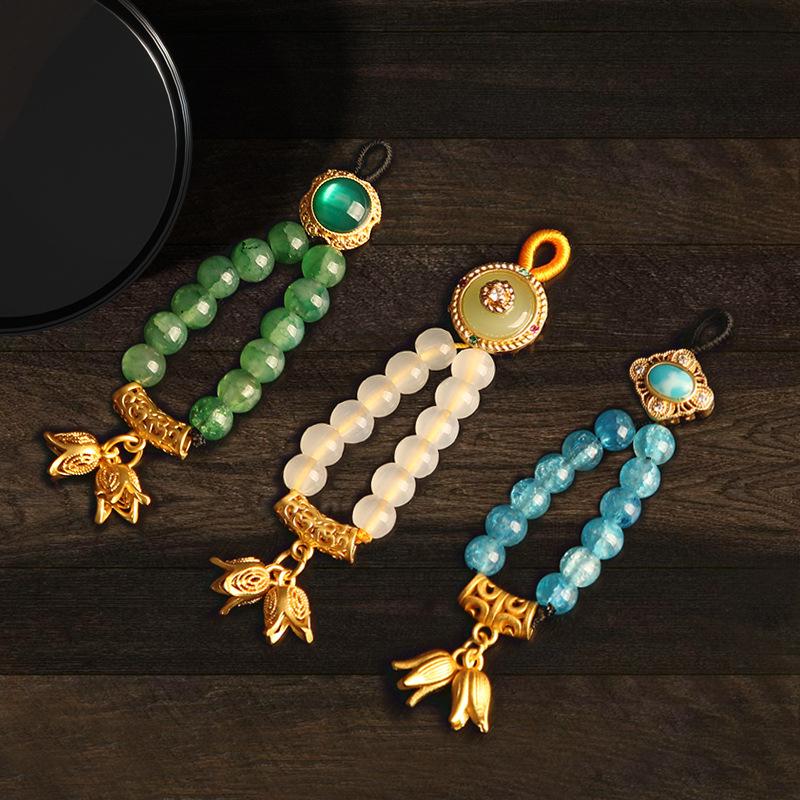 

10Pcs New Chinese Cheongsam Button Pendant, Lucky Nafu Safety Buckle, Flower National Style Handmade Beaded Button Accessories Fushou Shuangquan [about 7.5cm long]