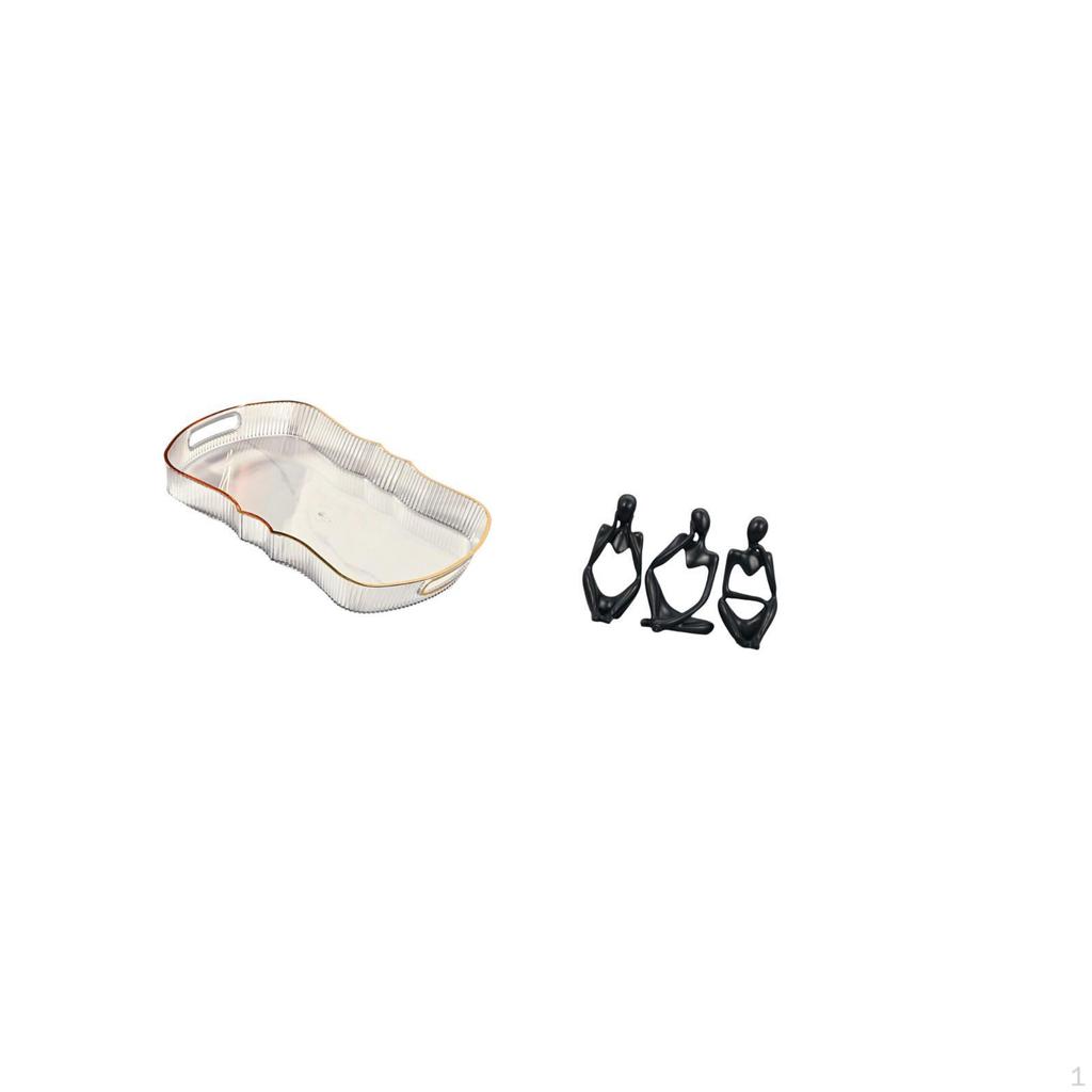 Elegant Multipurpose Tray Set for Breakfast Vanity And Cafe Use with Hand Painted Decorative