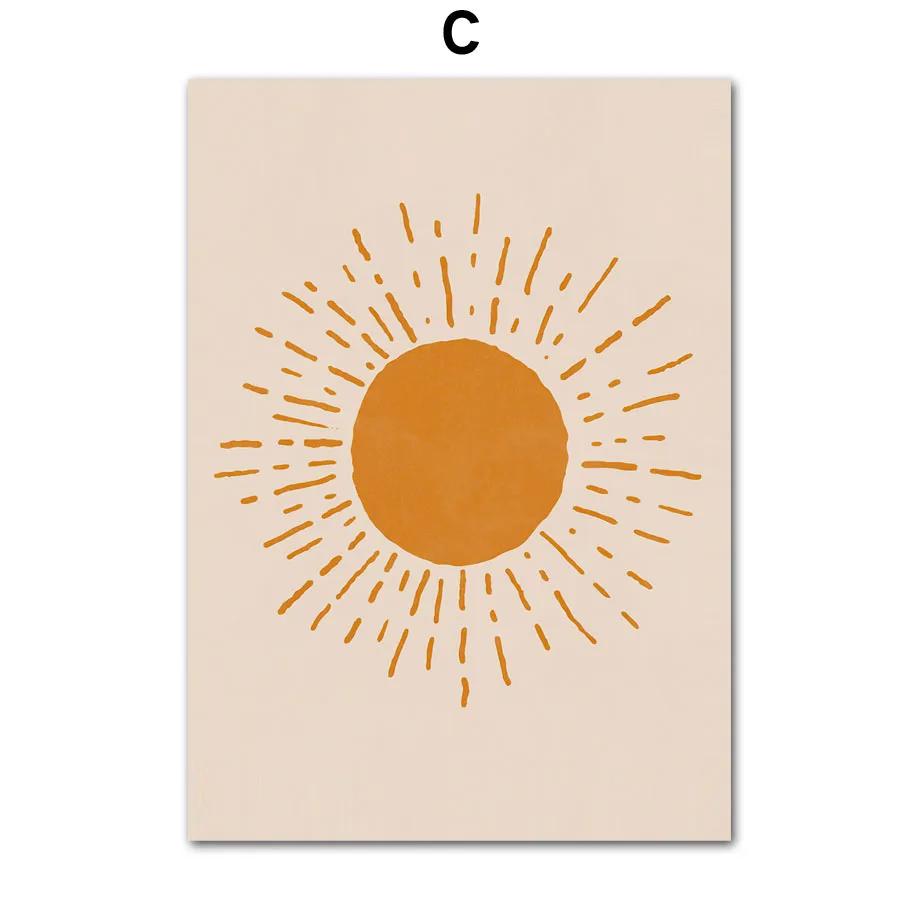 

Vintage Abstract Botanical Sun Moon Girl Lines Boho Posters and Prints Wall Art Pictures for Living Room Decor Canvas Painting 21cm×30cm NoFrame