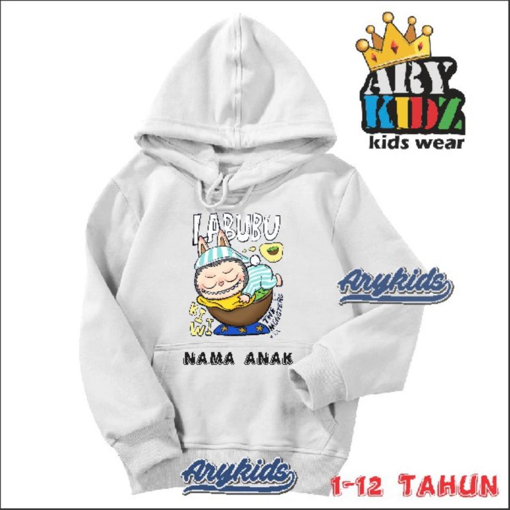 LABUBU Dziecięca bluza z kapturem Modna Uniwersalna z kreskówkowym nadrukiem Dziewczęca codzienna góra