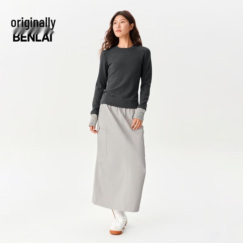 Benlai Women's Slim Fit Mock Two-Piece Long Sleeve T-Shirt