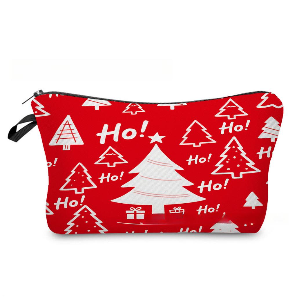 Women Santa Claus Print Cosmetic Bag Toiletries Organize Travel Storage Case 6866 KTB