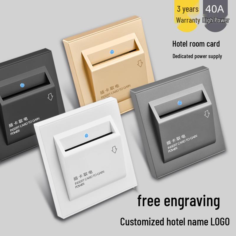 Universal 40A Card Power Switch for Hotels and Guesthouses