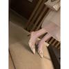 Legs Long High Heels Sandals Stiletto Bow Pointed Back Empty Single Shoes Women's Summer