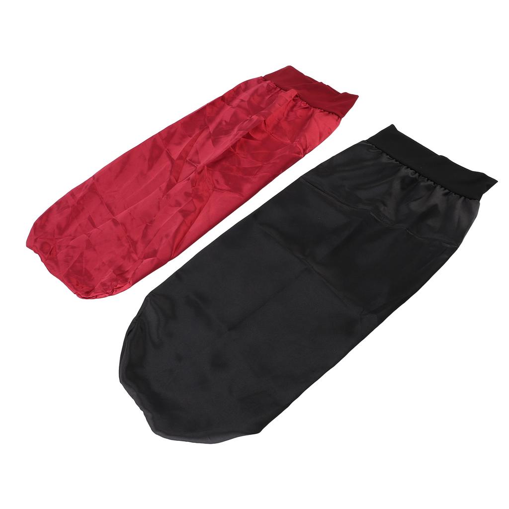 2pcs Long Satin Sleep Cap Elastic Band Extra Large Prevent Tangles Sleep Shower Cap Bonnet for Women