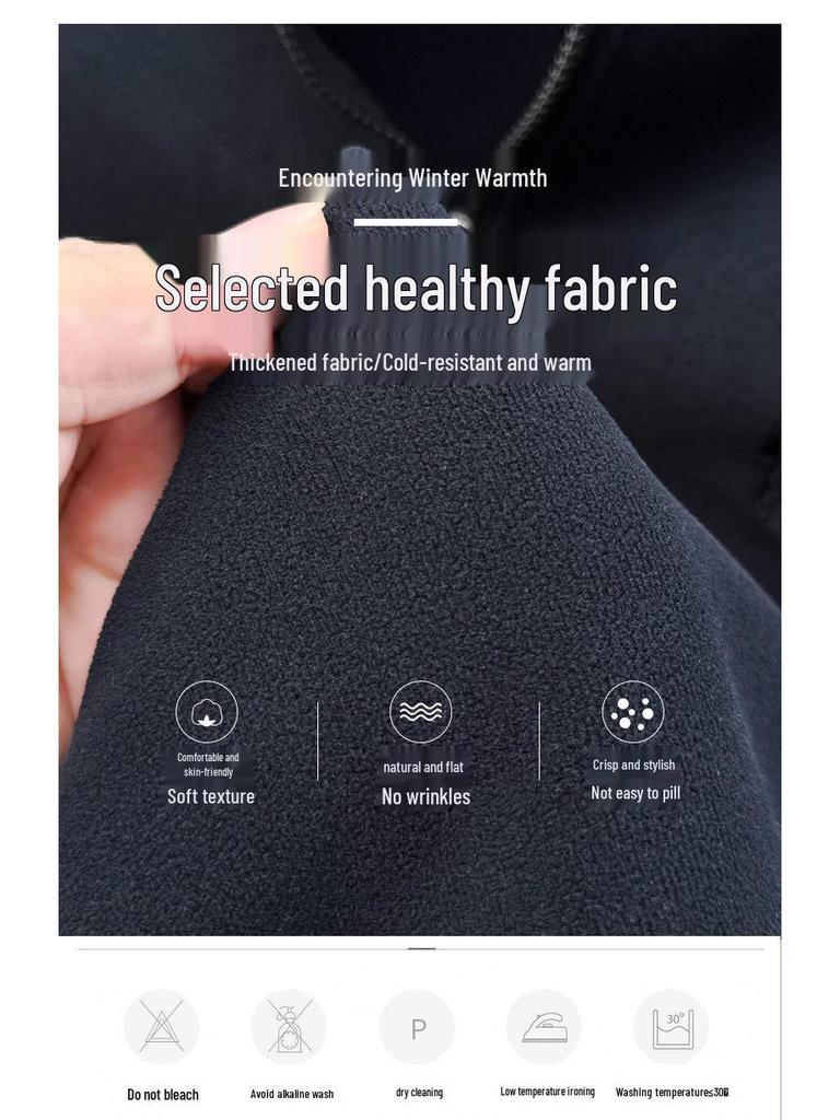 Herren Stickerei Wolle Plüsch Halbreißverschluss Hoodie - Verdicktes Herbst/Winter Basisschicht Oberteil